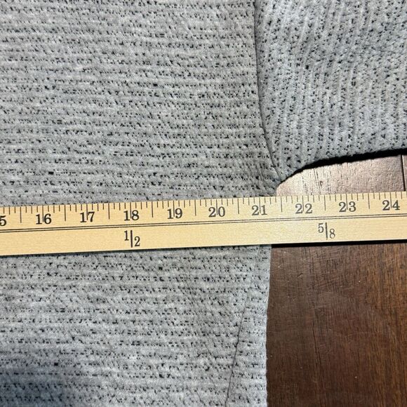 Calia Lunar Jacquard Funnel Neck Pullover Sweatshirt Womens M Gray Side Split - Picture 7 of 8